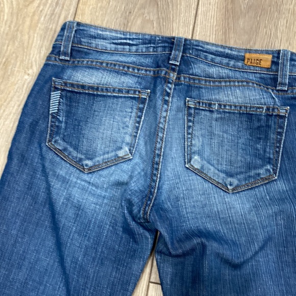 PAIGE Kylie Crop Distressed Semi Destructed Crop Jeans Sz 24 - Picture 7 of 14